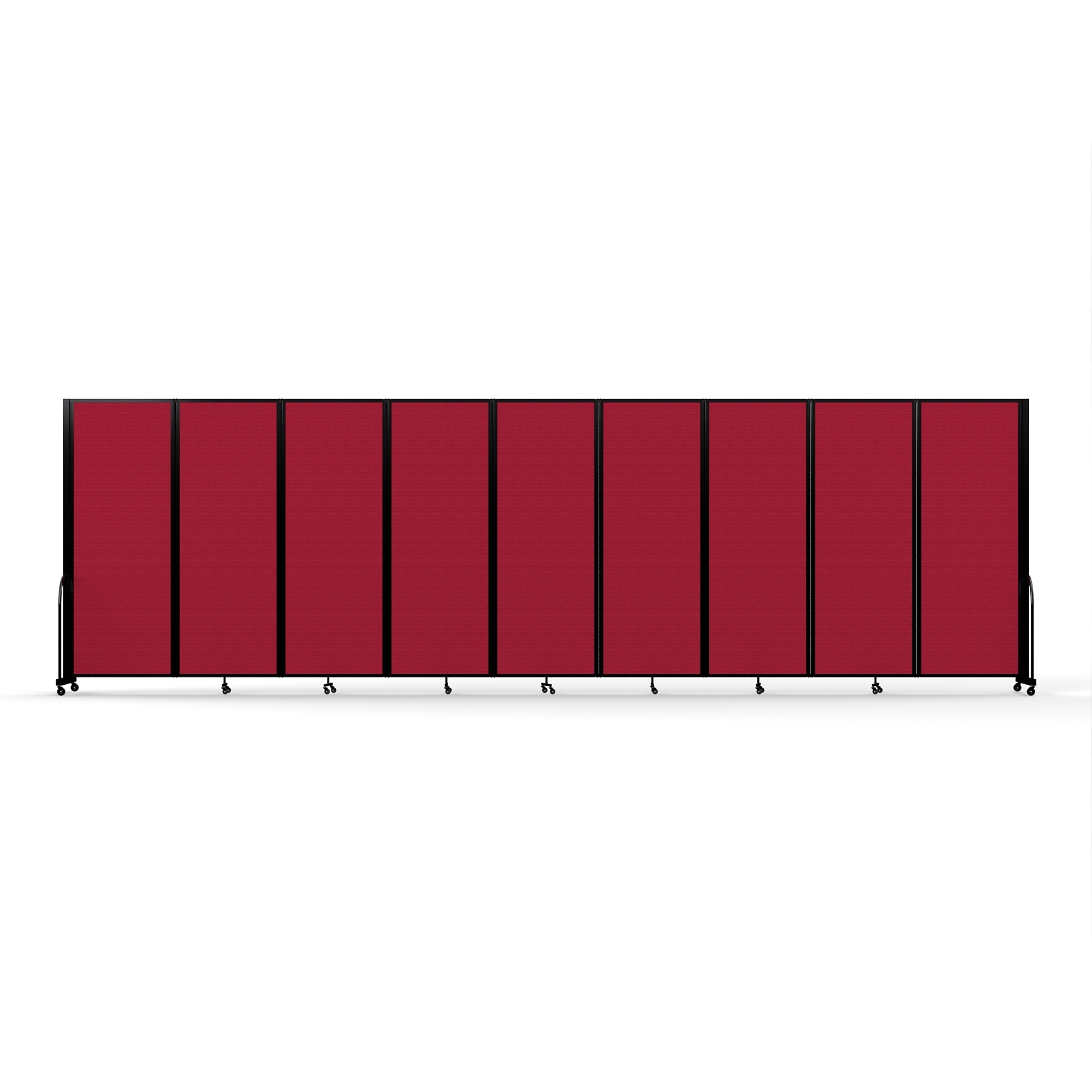 Screenflex Full Motion Divider — 7ft. 6in. x 25ft. 1in., Black Frame, Primary Red, Model# FSH-769-B-DR